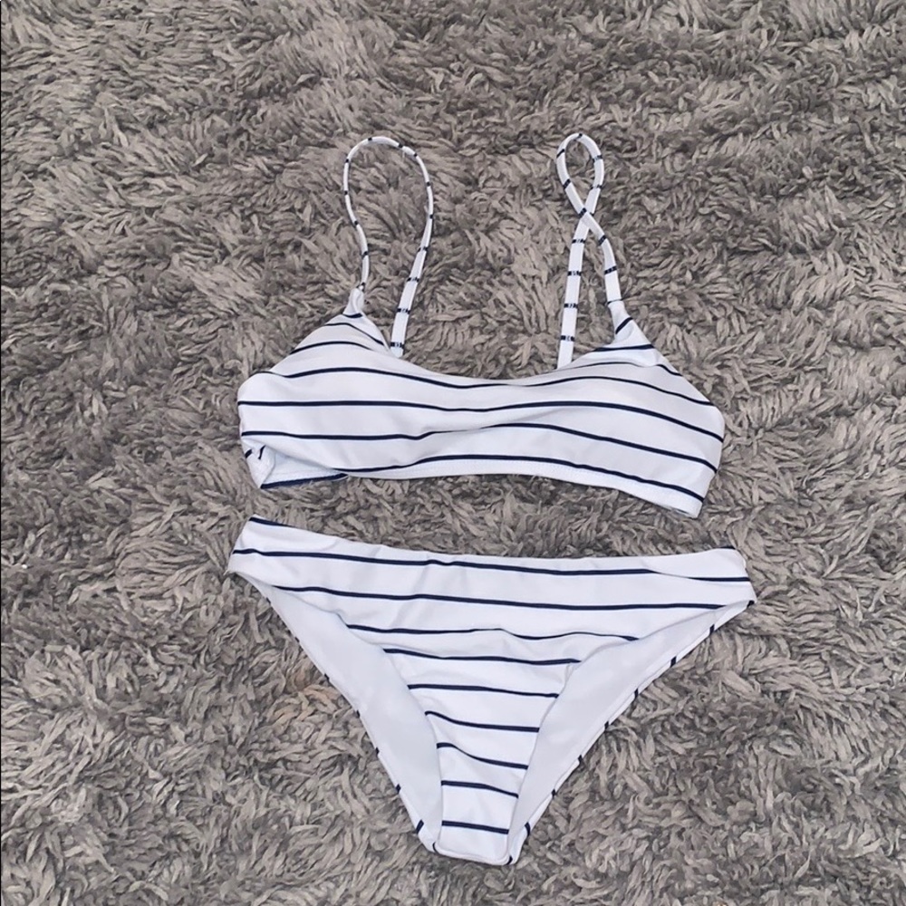 striped scoop neck bikini (never worn)